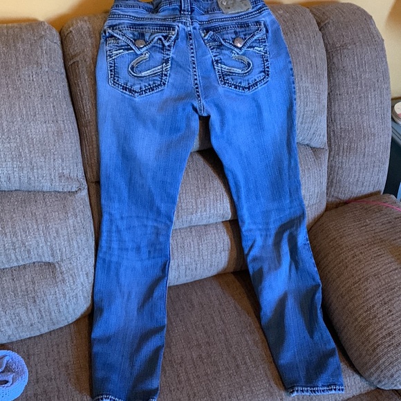 Silver Suki Surplus light wash, w fancy back pockets, sz W27/L32 - Picture 7 of 11